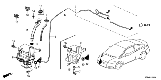 2015 Honda Civic Windshield Washer Diagram