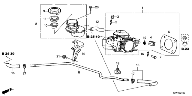 2015 Honda Accord Hybrid Hose, Reservoir Tank (A) Diagram for 46672-T3V-A01