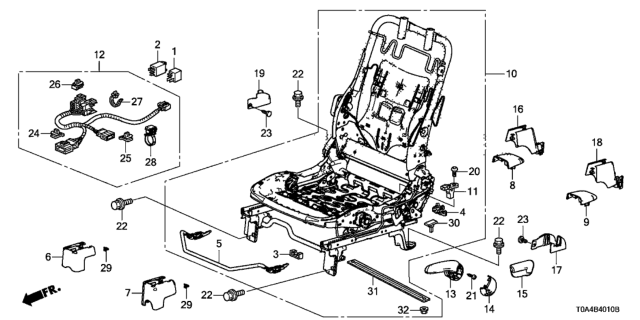 2012 Honda CR-V Front Seat Components (Driver Side) Diagram