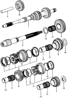 1975 Honda Civic MT Transmission Gears Diagram