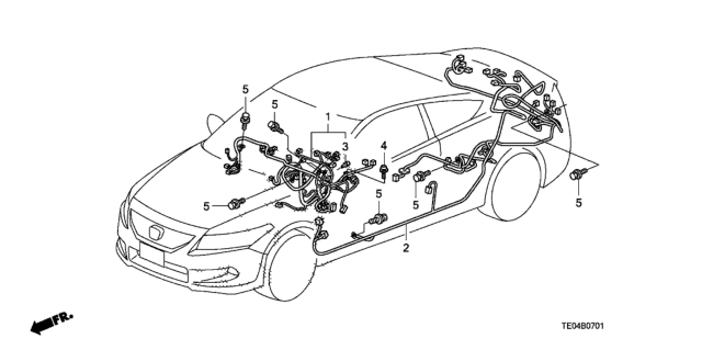 2010 Honda Accord Wire Harness, Instrument Diagram for 32117-TA6-A30