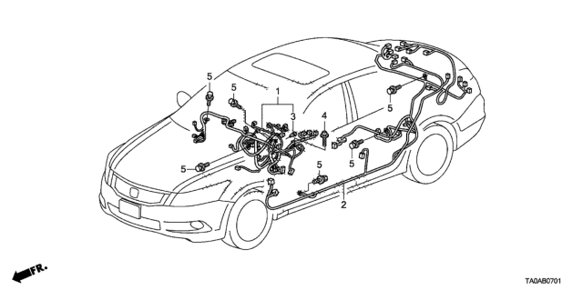 2012 Honda Accord Wire Harness, Instrument Diagram for 32117-TA5-L40