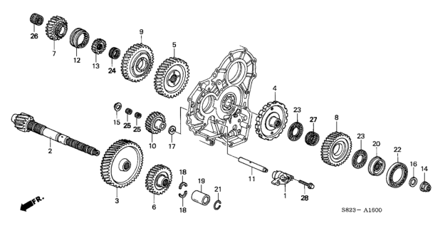 2002 Honda Accord Gear, Countershaft Second Diagram for 23441-P7Z-000