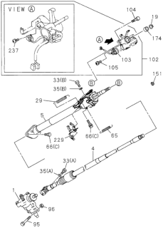 1997 Honda Passport Steering Column (Tilt Steering) Diagram