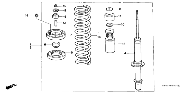 Shock Absorber Assembly, Right Front Diagram for 51601-S87-A07