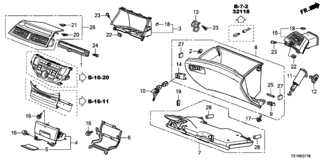 2012 Honda Accord Instrument Panel Garnish (Passenger Side) Diagram
