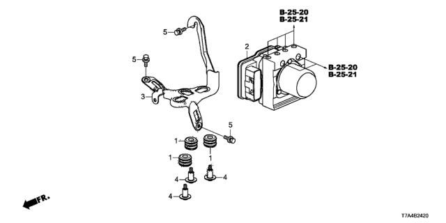 2020 Honda HR-V Modulator Assembly, Vsa (Rewritable) Diagram for 57110-T7W-A63