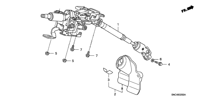 2010 Honda Civic Cover, Steering Joint Diagram for 53320-SNA-A01