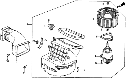 1985 Honda Civic Blower Assembly Diagram for 39410-SB3-675