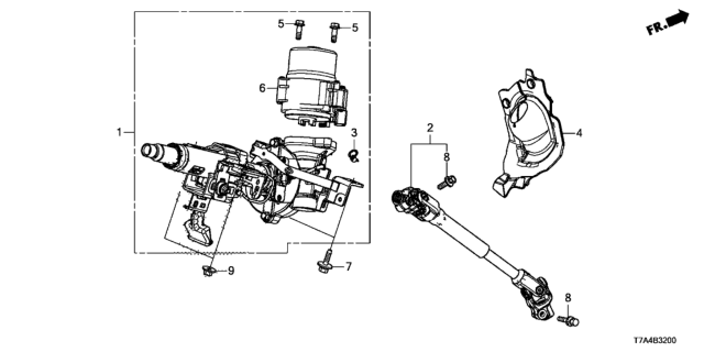 2020 Honda HR-V Set, Intmd Complete, St Diagram for 53212-T7W-A01