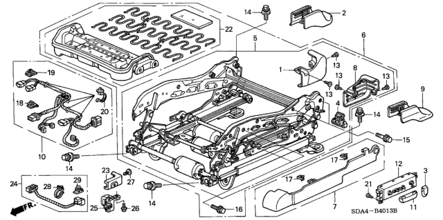2004 Honda Accord Cover, R. RR. Foot Driver *NH361L* (Power) (CF GRAY) Diagram for 81197-SDB-A71ZB