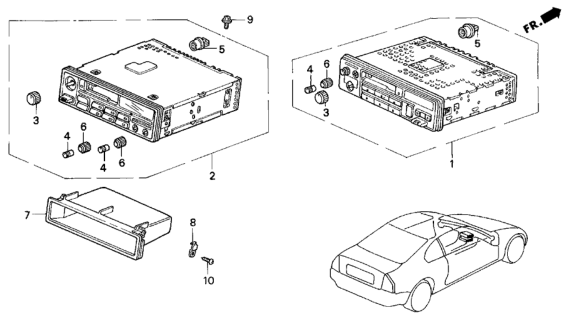1994 Honda Prelude Tuner Assy., Auto Radio Diagram for 39100-SS0-A22