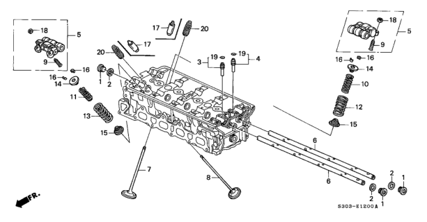 1998 Honda Prelude Arm Assembly, Rocker Diagram for 14620-P5M-000