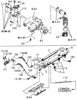 1997 Honda Passport Meter Assembly, Air Flow Diagram for 8-25008-310-0