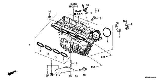 2014 Honda Accord Manifold Assembly, Intake Diagram for 17000-5A2-A00