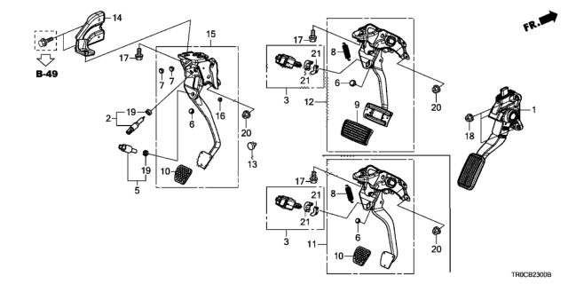 2014 Honda Civic Pedal (1.8L) Diagram