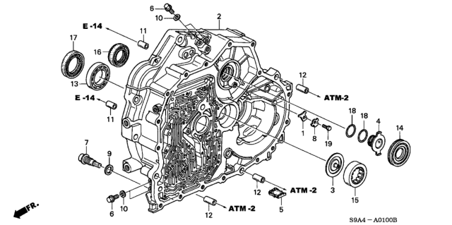 2004 Honda CR-V AT Torque Converter Case Diagram