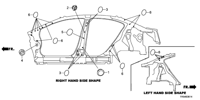 2013 Honda Civic Grommet (Side) Diagram