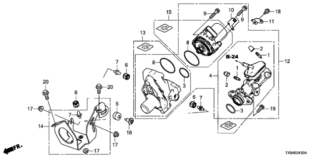 2014 Honda Fit EV Bracket Assy., Tandem Motor Cylinder Diagram for 57315-TX9-A00