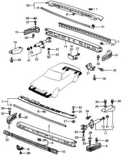 1980 Honda Civic Corner, L. RR. Bumper Diagram for 84015-SA2-000