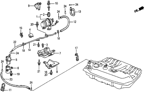 1985 Honda Prelude Fuel Pump - Fuel Strainer Diagram
