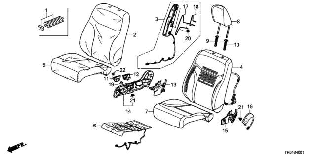 2012 Honda Civic Cover Set, Passenger Side Trim (Pale Moss Gray) (Side Airbag) Diagram for 04811-TR3-K20ZC