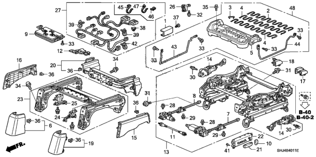 2005 Honda Odyssey Front Seat Components (Driver Side) (8Way Power Seat) Diagram