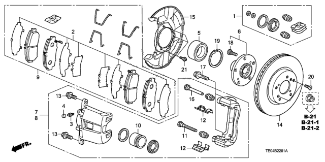 2009 Honda Accord Caliper Sub-Assembly, Right Front (Reman) Diagram for 45018-SDP-A01RM