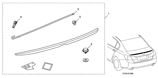 2013 Honda Accord Spoiler, Deck (Modern Steel Metallic) Diagram for 08F10-T2A-141
