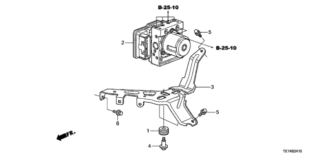 2012 Honda Accord Modulator Assembly, Vsa (Coo) (Rewritable) Diagram for 57110-TE0-416