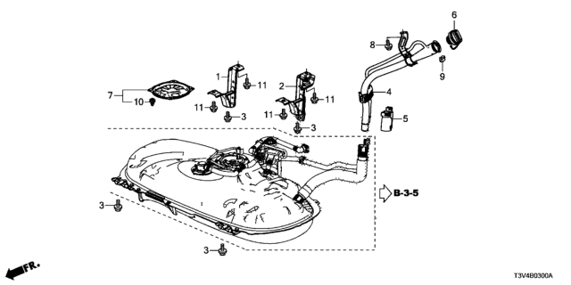 2014 Honda Accord Pipe, Fuel Filler Diagram for 17660-T3V-L01