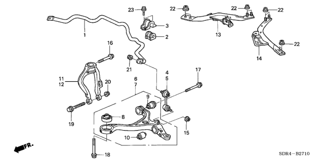 2006 Honda Accord Hybrid Link, Right Front Stabilizer Diagram for 51320-SDR-003