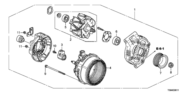 2014 Honda Civic Alternator (Denso) (2.4L) Diagram