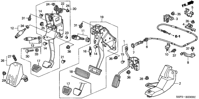 2003 Honda Civic Wire, Throttle Diagram for 17910-S5P-A01