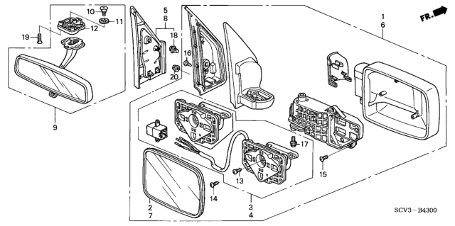 2004 Honda Element Actuator Set, Passenger Side Diagram for 76210-SCV-A11