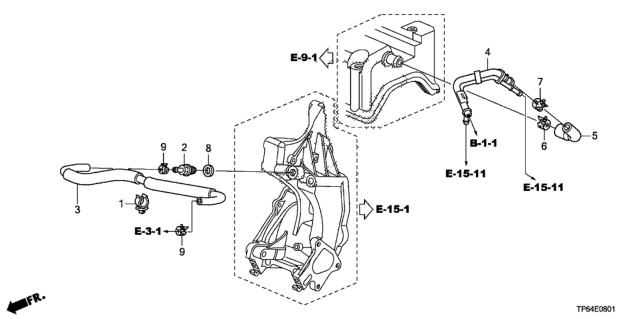 2014 Honda Crosstour Breather Tube (L4) Diagram