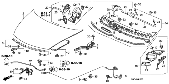 2006 Honda Civic Lock Assembly, Hood (Security Switch) Diagram for 74120-SNA-A01