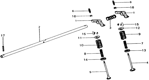 1977 Honda Civic Valve - Rocker Arm Diagram
