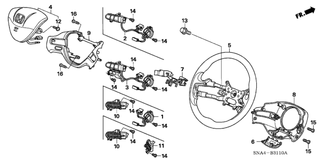 2008 Honda Civic Steering Wheel (SRS) (1.8L) Diagram
