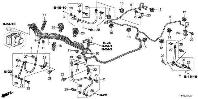 2013 Honda Crosstour Pipe V, Brake Diagram for 46375-TP6-A00