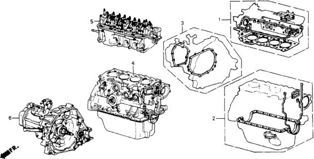 1986 Honda Accord Gasket Kit Diagram