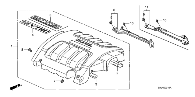 2010 Honda Odyssey Cover Assembly, Engine Diagram for 17121-RGW-A00