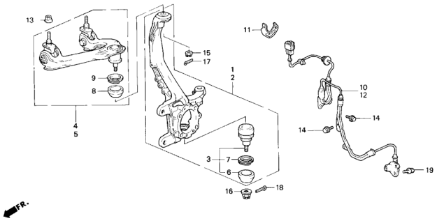 1998 Honda Odyssey Knuckle, Left Front (Abs) Diagram for 51215-SX0-902