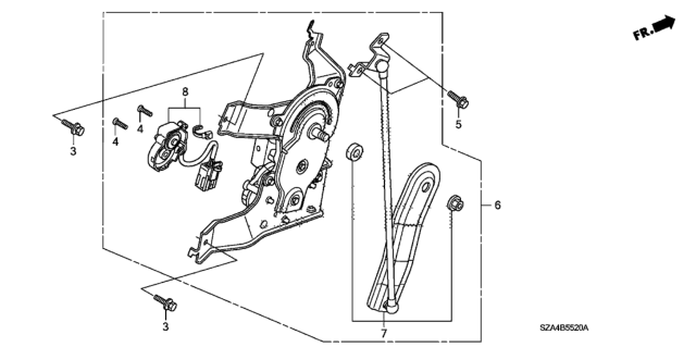 2015 Honda Pilot Arm Set, Power Tailgate Diagram for 74967-SZA-A01