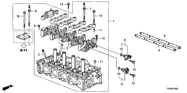 2011 Honda Accord Cylinder Head (L4) Diagram