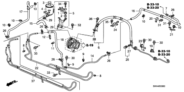 2007 Honda CR-V Tank, Power Steering Oil Diagram for 53701-SWA-A01