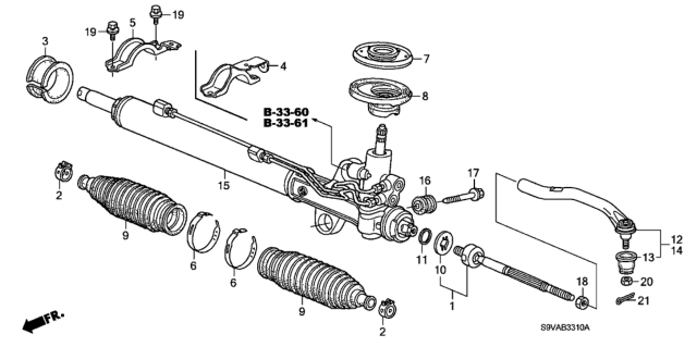 2008 Honda Pilot Rack, Power Steering Diagram for 06536-S9V-505RM
