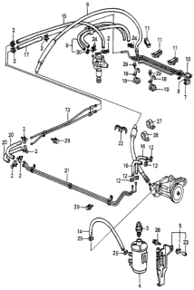 1985 Honda Accord Tube C, Power Steering Oil Diagram for 53733-SA5-960