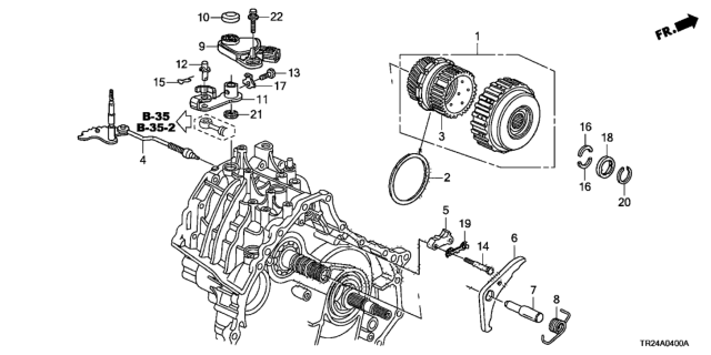 2013 Honda Civic Lever, Control Diagram for 54313-TR2-A50