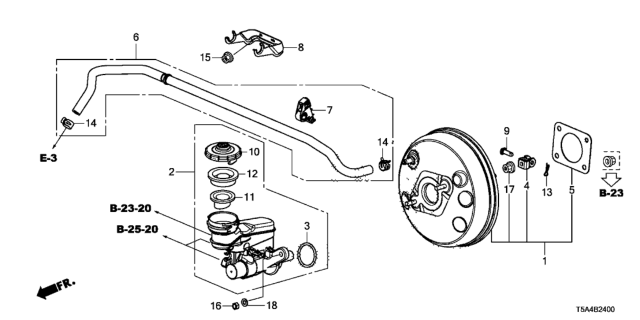 2015 Honda Fit Brake Master Cylinder  - Master Power Diagram